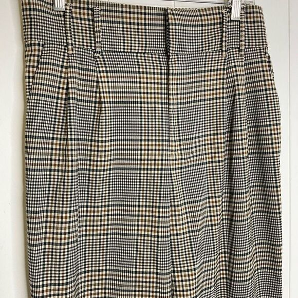 Zara TRF Collection Women's Size Medium Blue Gray Brown Striped Dress Pants - Picture 2 of 12